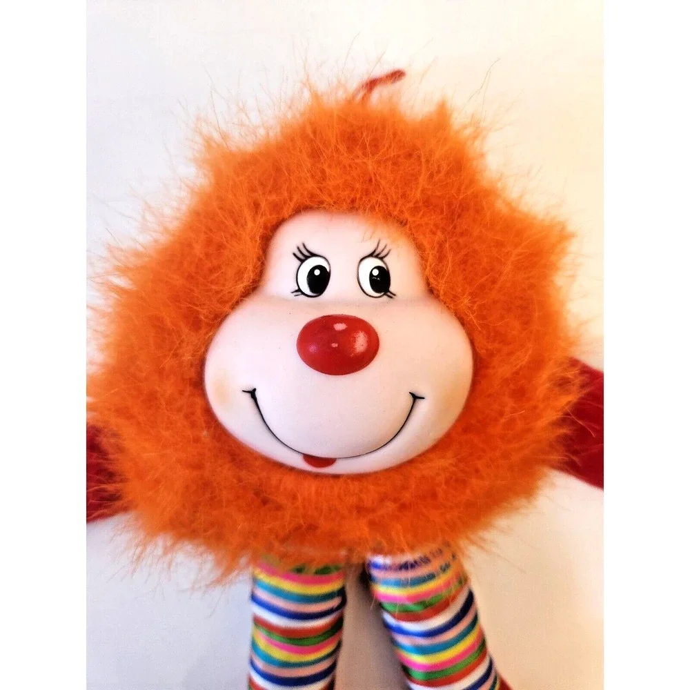Vtg Wego Kissy Fuzzy Plush Furry Orange Sprite Doll 1982 Rubber Face Rainbow Leg